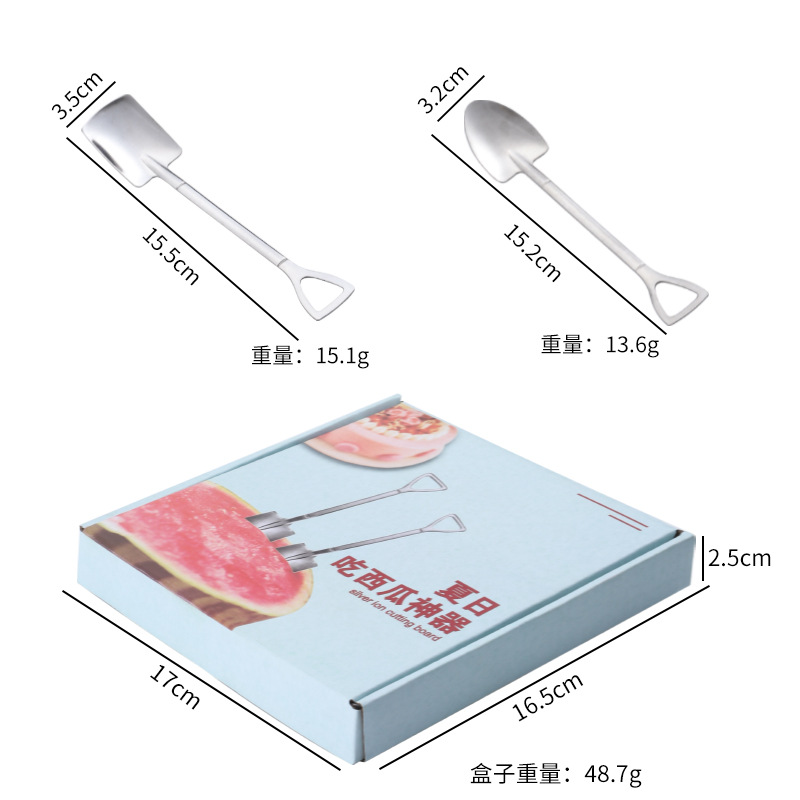 Stainless Steel Spoon Shovel Spoon Watermelon Spoon Internet Celebrity Creative High-Looking Shovel Spoon Ice Cream Dessert Spoon Spoon Spoon Spoon Mixing Spoon