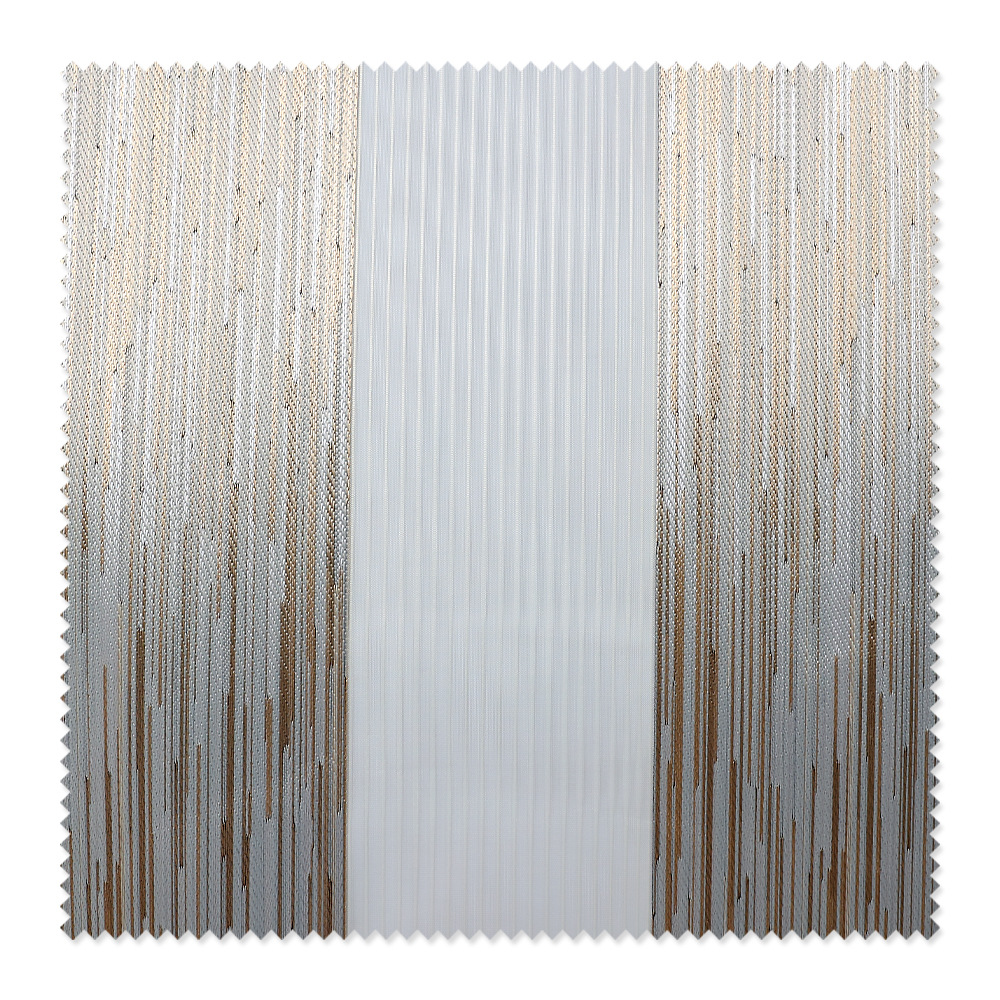 Shading Color Stripes Soft Gauze Curtain Fabric Wholesale Double-Layer Rolled Yarn Lifting Curtain Living Room Decoration Hongyu Factory Direct Supply