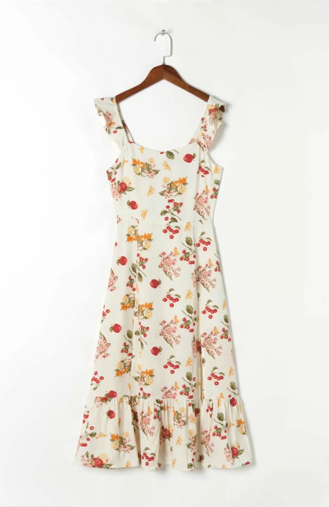 服装款式细节拼接 印花 荷叶边 侧开叉 拉链适用季节夏季廓形修身风格