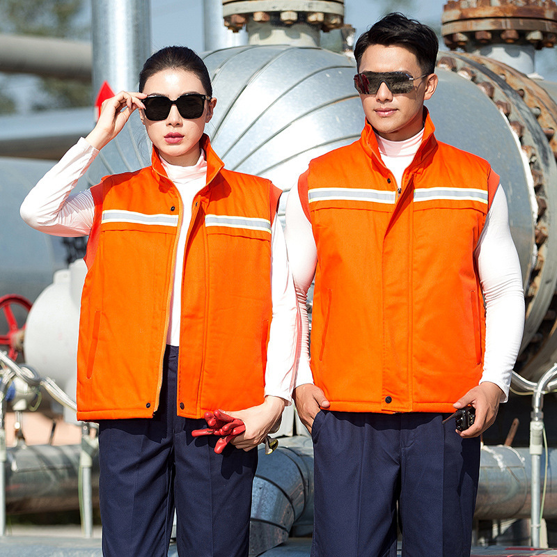 加厚保暖户外防寒反光条汽修工装保暖厚劳保服冬季棉马甲男工作服
