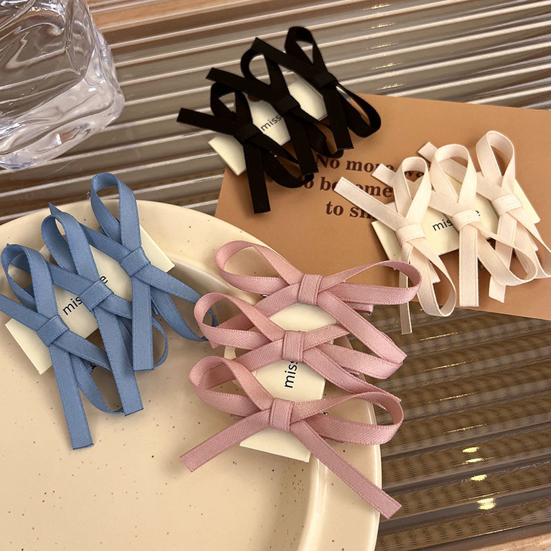 French Lace Style Hair Clip Ribbon Small Bowknot Braided Barrettes Princess Hairstyle Headdress Clip