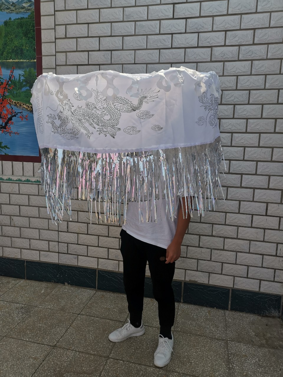 100厘米80厘米天堂伞殡葬用品清明扫墓丧葬烧纸冥币花圈白事佛教