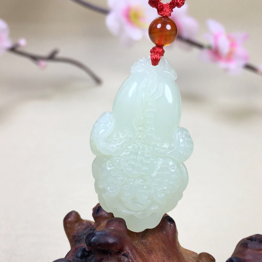 玉佳玉a货和田玉 玉石 新疆昆仑白玉 遇百挂件 玉白菜吊坠批发