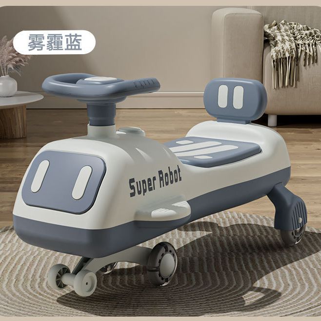 Baby Swing Car New Cartoon 1-6 Years Old Baby Boys and Girls Sliding Bobby Car Can Sit Silent Wheel Luge