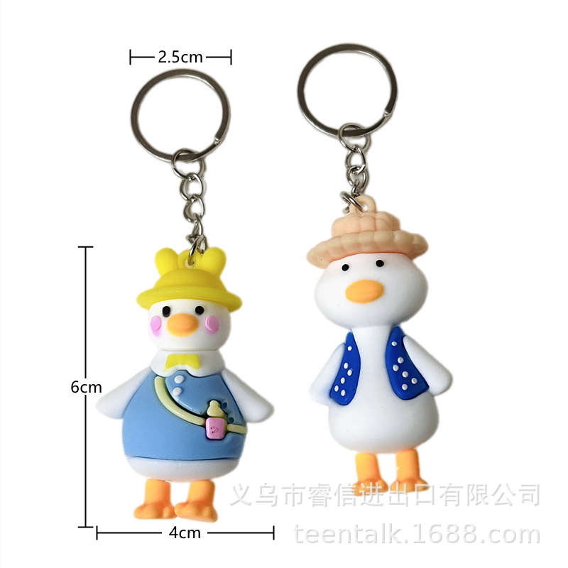 5138# Popular Cute Trendy Cool Travel Duck Keychain Store Celebration Promotion Commercial Promotion Small Gift Pendant