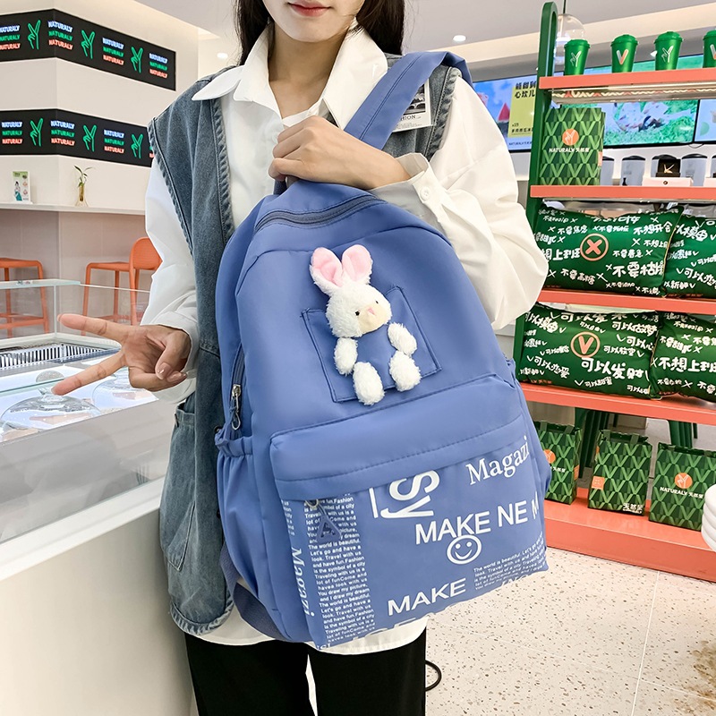 Foreign Trade Wholesale Student Backpack Women's Preppy Simple Schoolbag Japanese and Korean Primary School Student Backpack Ins Harajuku Cute Fashion