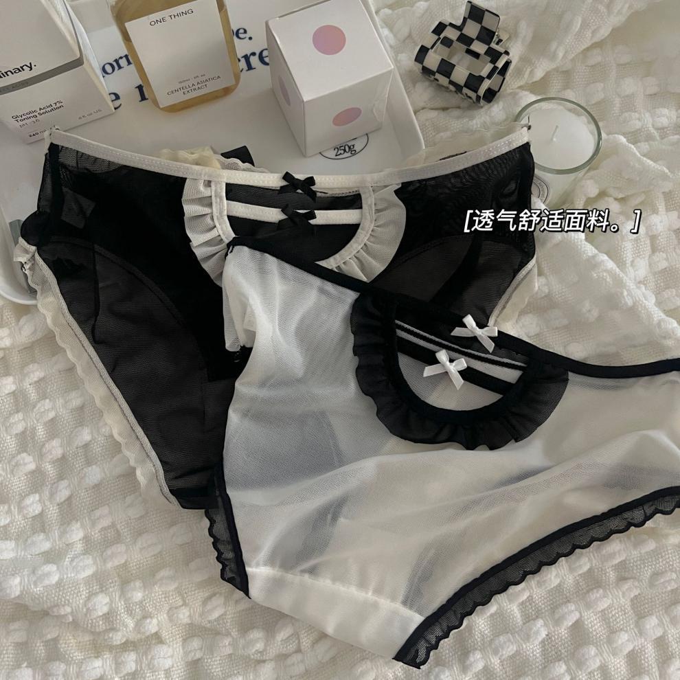 纯欲洛丽塔少女内裤冰丝镂空女仆风超薄透气萝莉学生女士内裤