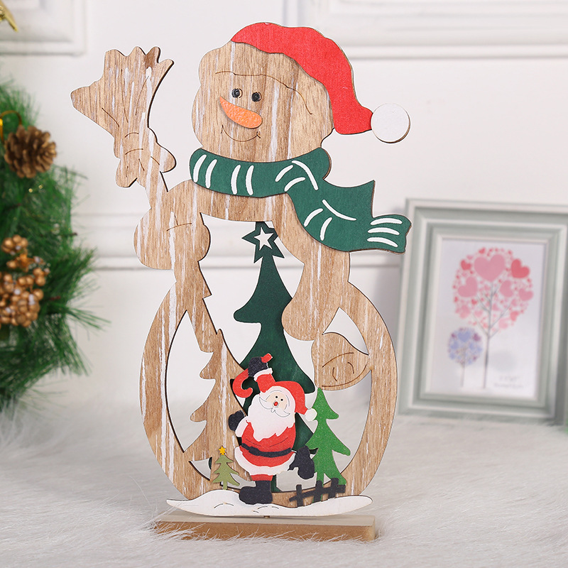 Christmas Decoration Wooden Ornament Desktop Decoration Christmas Gift Present Three-Dimensional Wooden Mini Christmas Tree