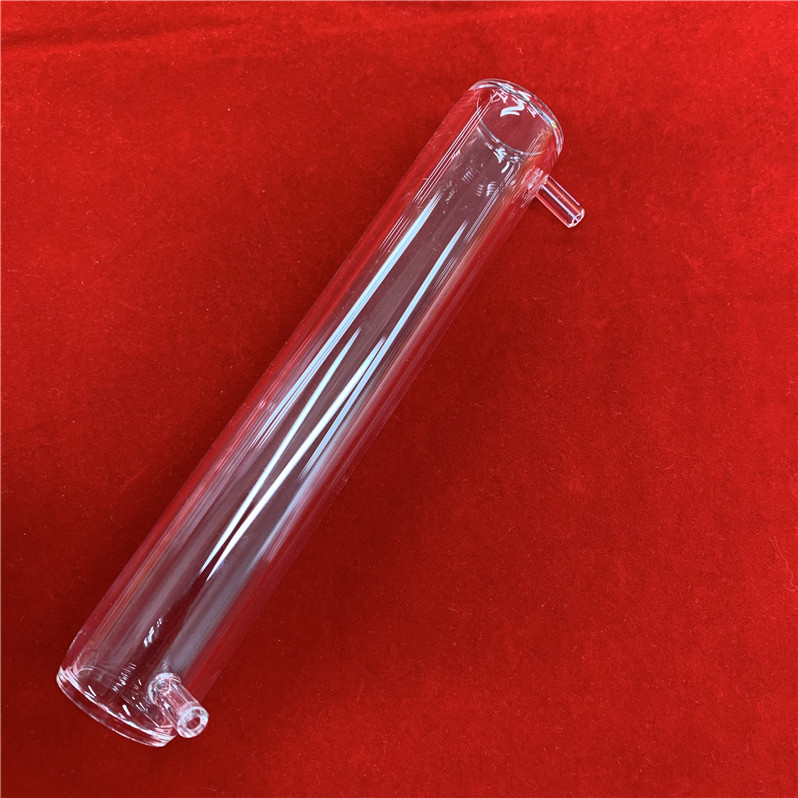 厂家供应量大优惠双层透明石英玻璃管石英流通管用于医疗实验室