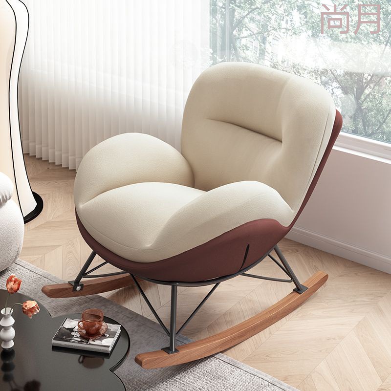 se摇椅阳台客厅软包躺椅蛋壳摇摇椅懒人沙发可睡躺沙发舒适座椅