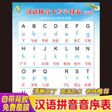 100N小学生汉语拼音音序表大写字母表一年级学习墙贴挂画标准书写