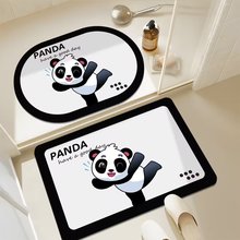 调皮熊猫软硅藻泥地垫吸水防滑卫生间洗手池浴室速干