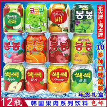 罐韩国进口果肉饮料整箱网红乐天芒果汁海太葡萄汁混合味