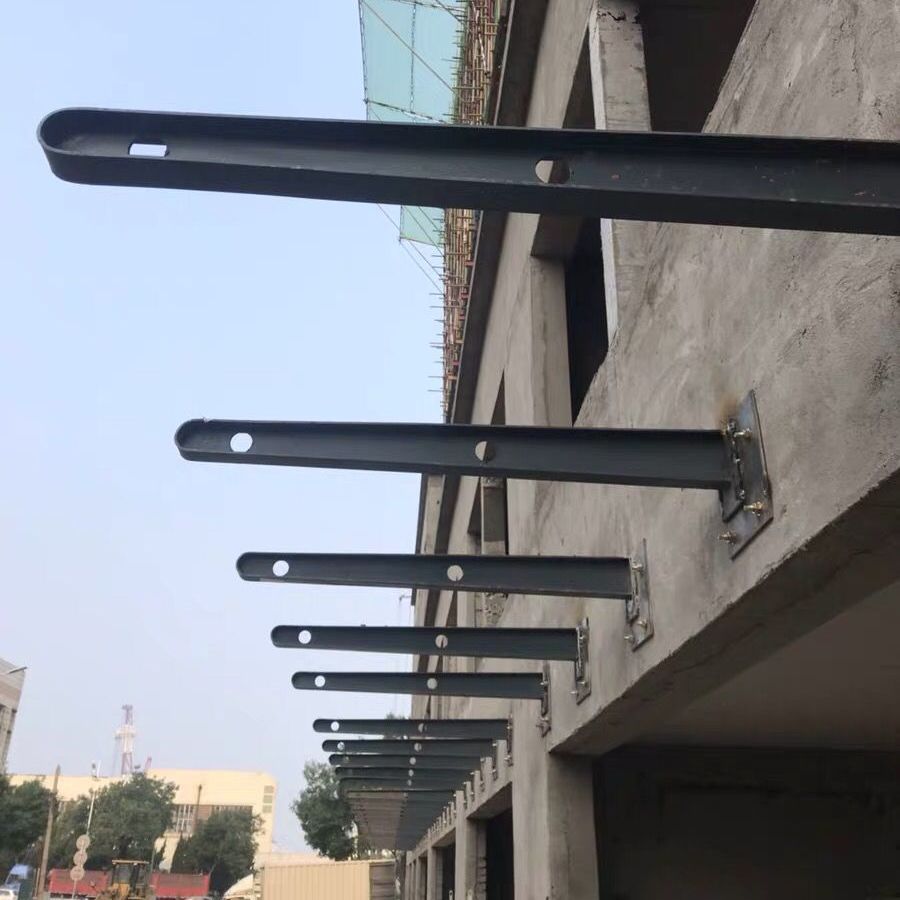 雨棚钢梁雨篷支架h型t型铁支架钢结构玻璃幕墙不锈钢爪件拉杆配件