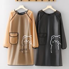长袖围裙防水防油罩衣女家用厨房logo印字围腰水产专用工作服