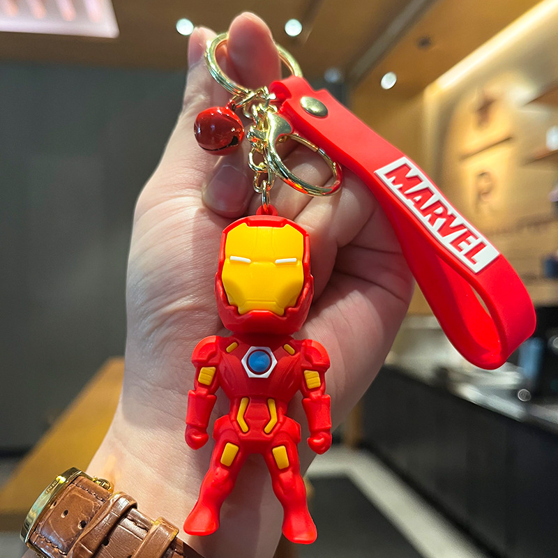 Marvel Spider-Man Iron Man PVC Keychain Classic Avengers Doll Ornaments Holiday Gift Wholesale