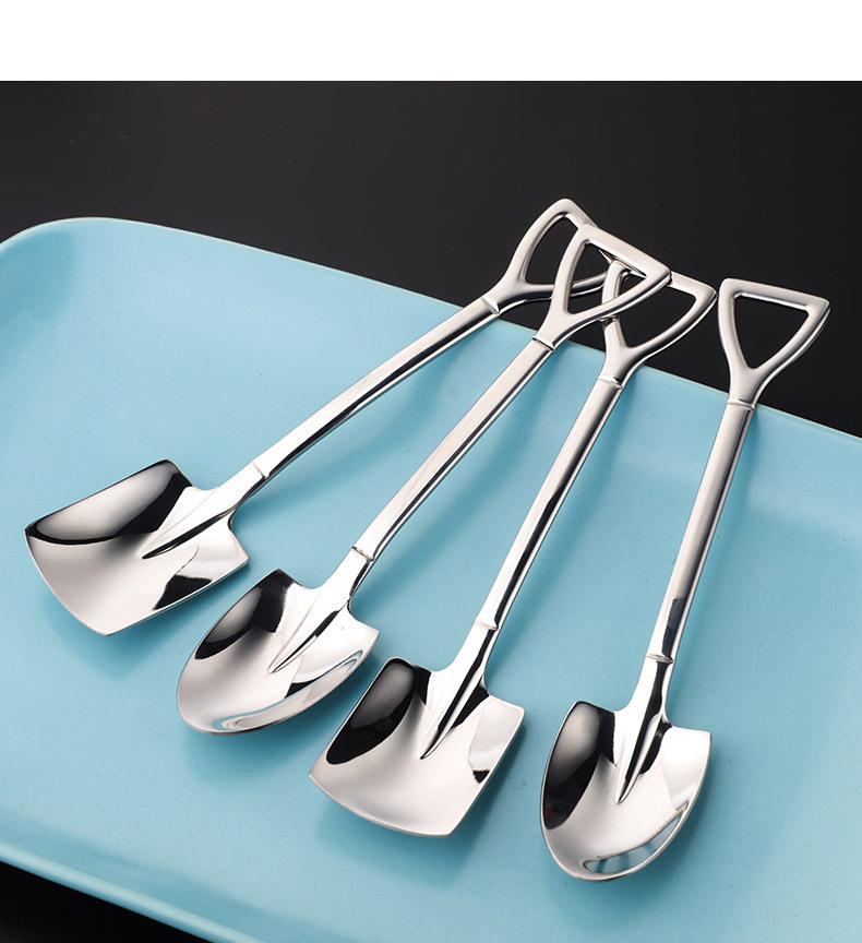 不锈钢铁锹勺子餐具家用甜品吃西瓜专用调羹可爱铲子汤匙