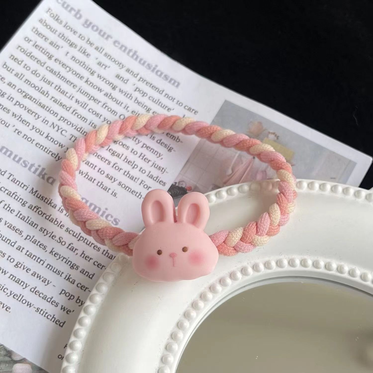 New Cute Cartoon Kitten Rabbit Woven Colored Hair Band High Elastic Rubber Band Girlfriends' Gift Boyfriend Couple Hair Rope