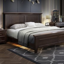实木床轻奢美式双人床1.8米高箱主卧婚床1.5m公主床1.2米