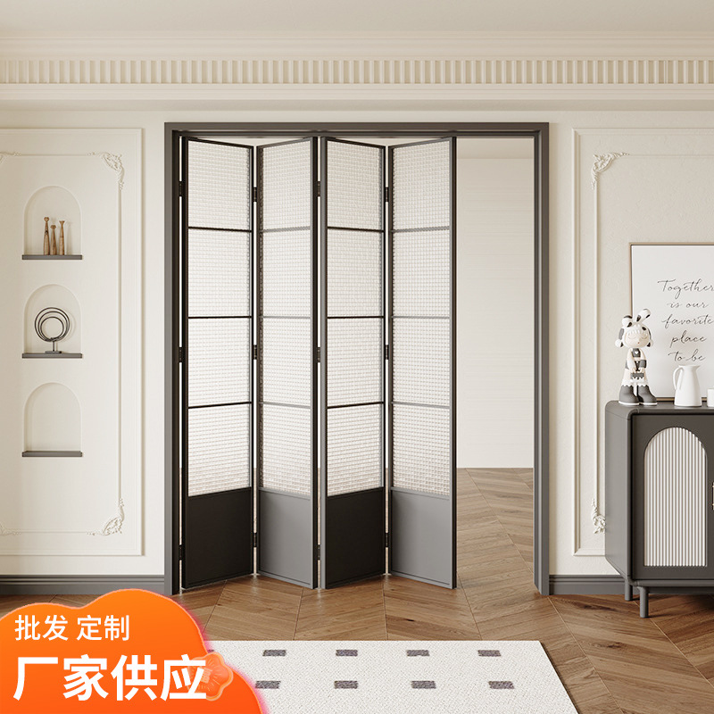 法式复古铝合金极窄折叠门阳台客厅卫生间浴室隔断厨房平开隔音