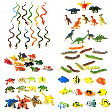 仿真金鱼乌龟螃蟹青蛙热带鱼毛毛虫恐龙昆虫动物模型玩具套装