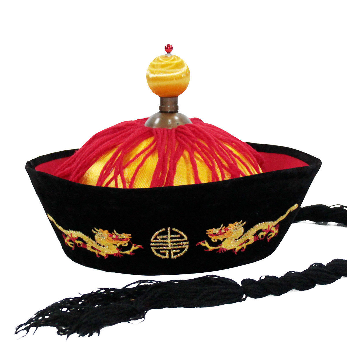 清朝皇帝帽子太子帽古装臣帽阿哥帽龙黑色舞蹈表演出帽乾隆皇上帽