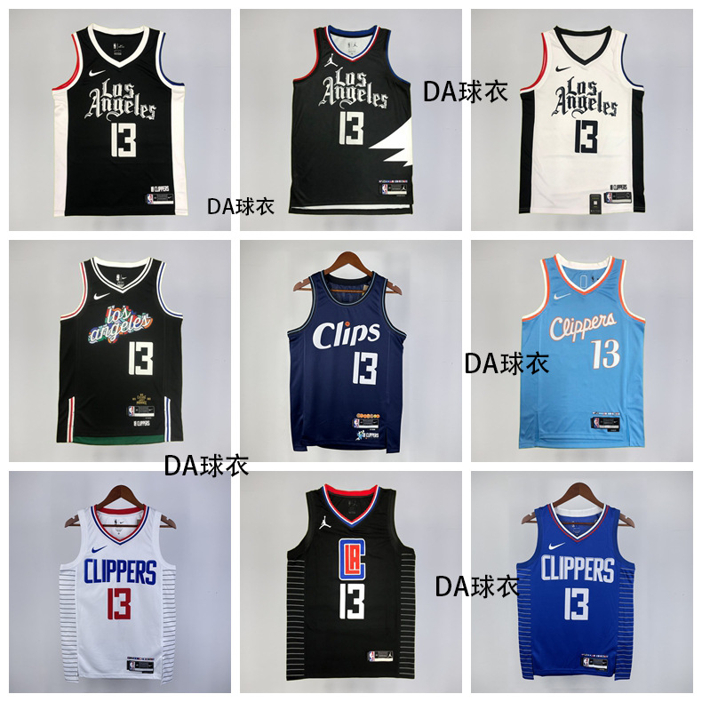 24赛季快船队13号保罗乔治球衣美式热压篮球服拉丁文无袖运动背心