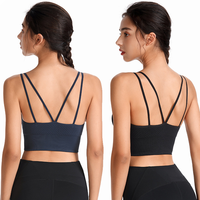 Exclusive for Cross-Border plus Size Solid Color Cross Strap Wireless Yoga Bra plus Size Comfort Breathable Beauty Back Quick-Drying