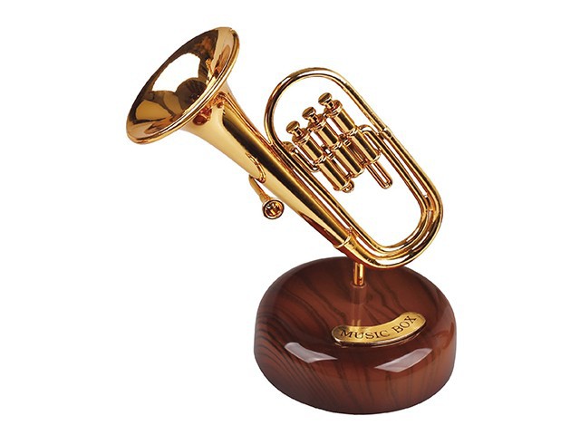 Saxophone Eight-Tone Rotating Music Box Small round Number Eight-Tone Rotating Desktop Decoration Car Birthday Gift Music Device
