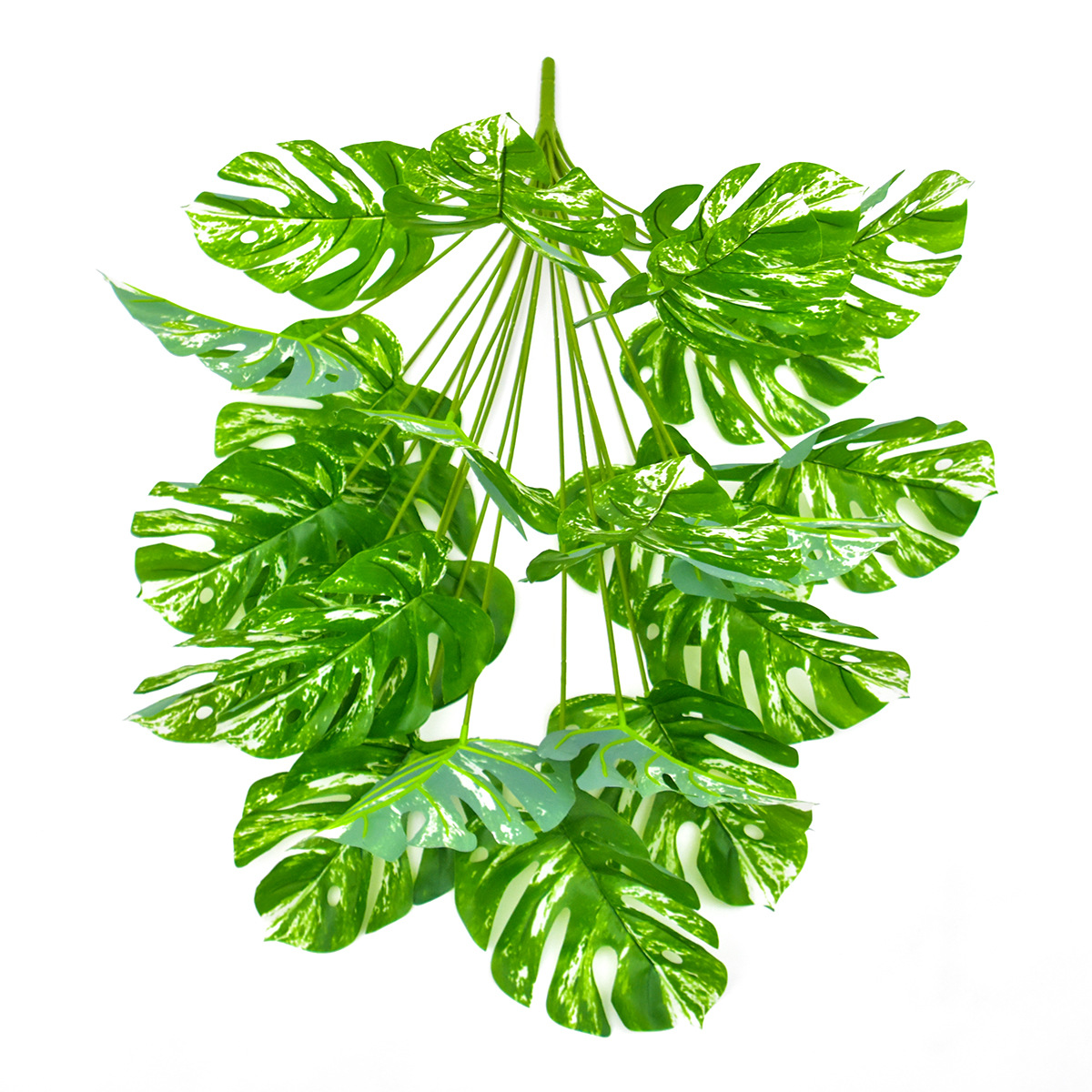 Cross-Border Simulation Green Plant Large Bunch of Monstera Leaf Bonsai Home Window Shopping Mall Garden Landscape Greening Decoration