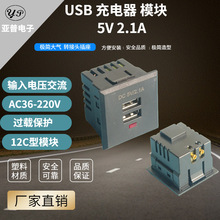 厂家生产桌面插座模块 多媒体办公桌信息接线板二位双USB充电模块