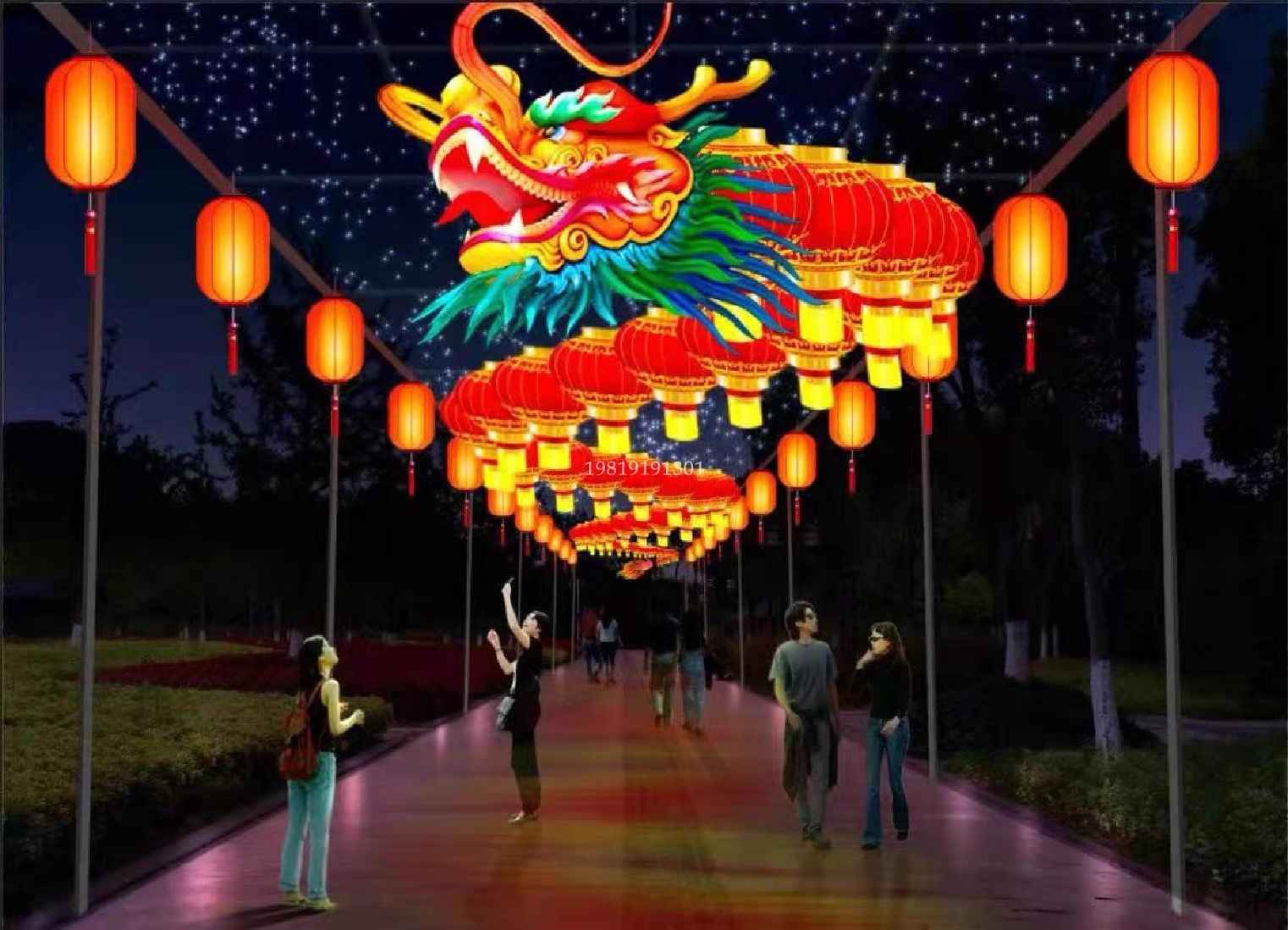 户外大型节日花灯造型春节元宵节灯会中国龙花灯龙年花灯笼-阿里巴巴