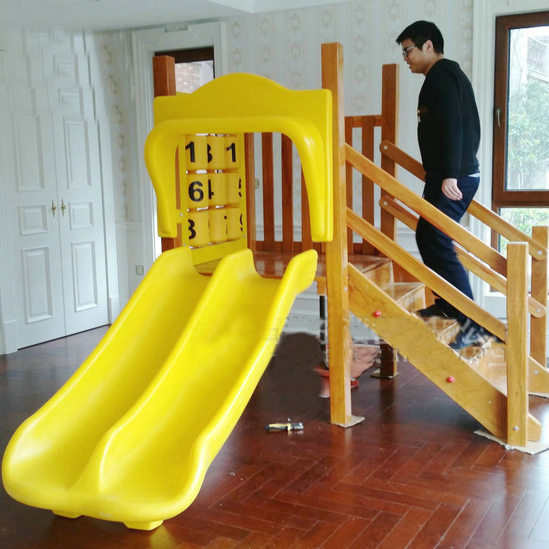 儿童区餐厅滑梯家用儿童区木制滑梯秋千室内商场家用儿童木制滑梯
