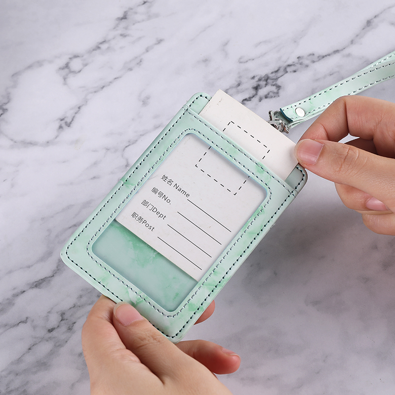 pu工作牌卡套带易拉扣挂绳工作证胸牌胸卡识别证套吊牌ins风公交