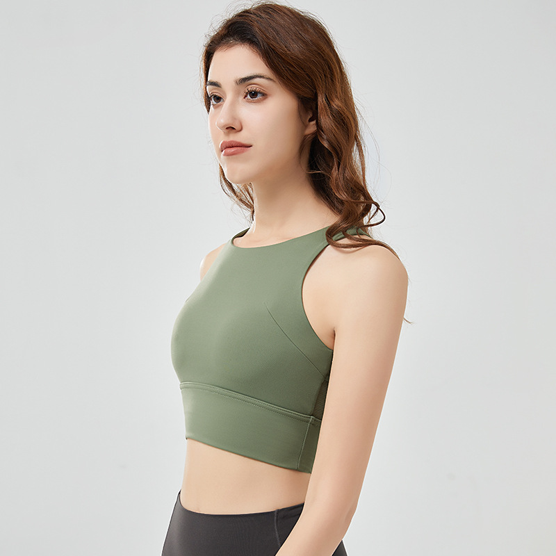 Qcfe Autumn and Winter New High-Strength Sports Casual Bra Back Mesh Stitching Breathable Quick-Drying Yoga Clothes Underwear