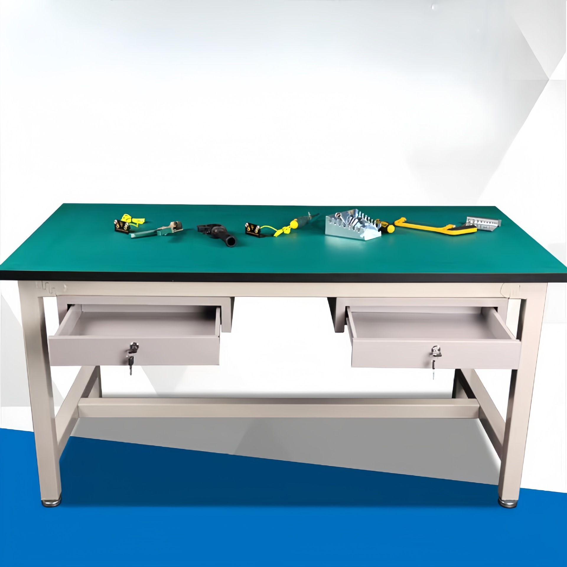 防静电工作台带灯工厂车间维修桌操作台单面电子厂检验分拣工作桌