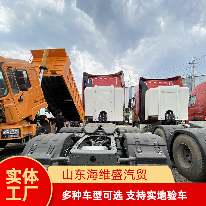出口二手集装箱运输车 重汽豪沃cng牵引车 6*4 430马力天然气拖车