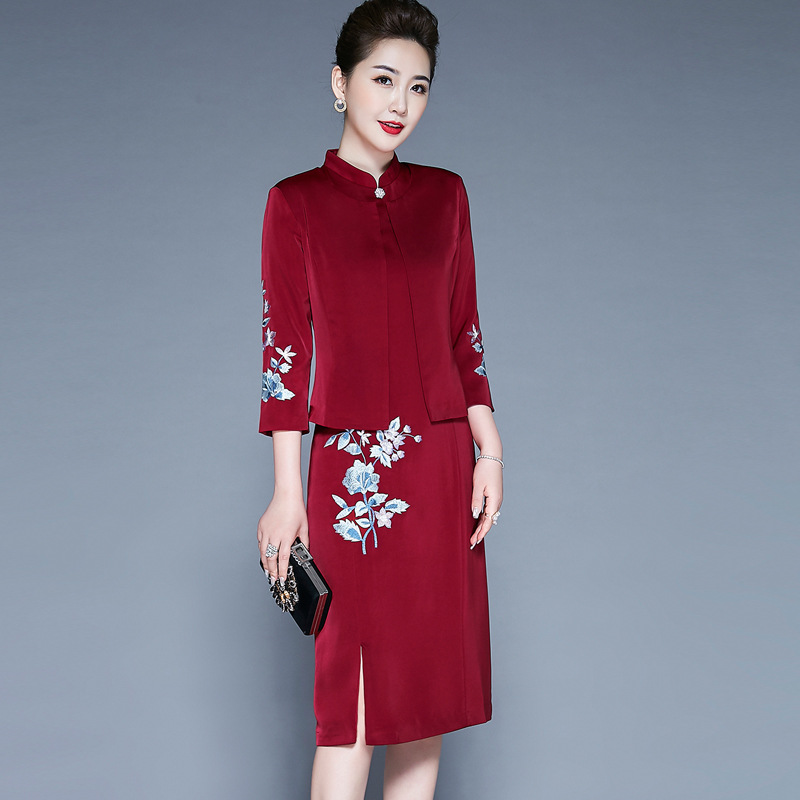 妈妈两件套套装洋气结婚婚礼服喜婆婆婚宴装高贵年轻春秋款丈母娘