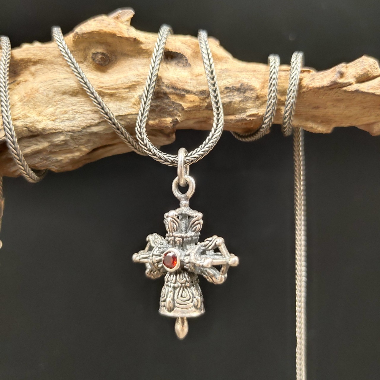 批发新款金刚铃复古吊坠s925纯银泰银饰品金刚杵男女款纯银吊坠