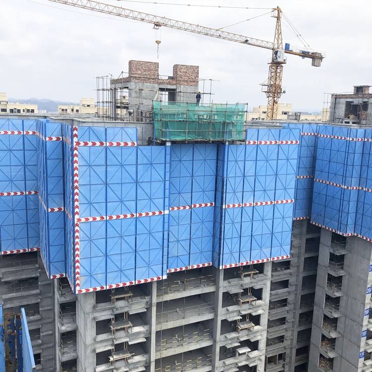 爬架网片厂家 建筑工地高层外墙建筑爬架网片 蓝色建筑爬架网片