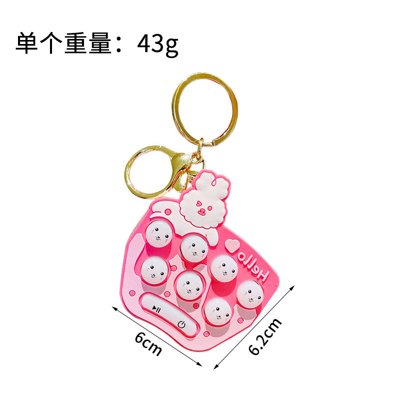 Cross-Border New Arrival Mini Mouse Beating Machine Children Pass Game Machine Educational Decompression Music Keychain Pendant