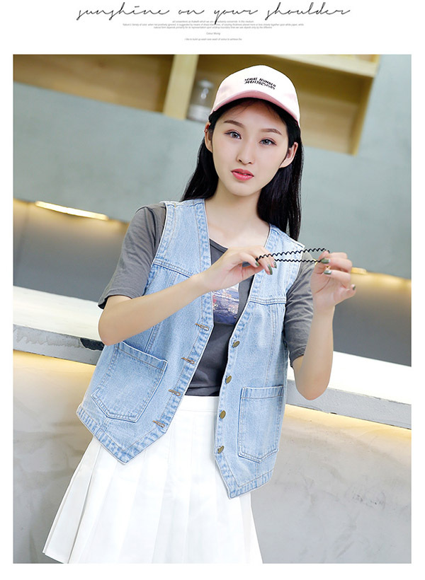 牛仔马甲女短款2020新款春秋薄韩版背心外穿百搭宽松坎肩无袖外套