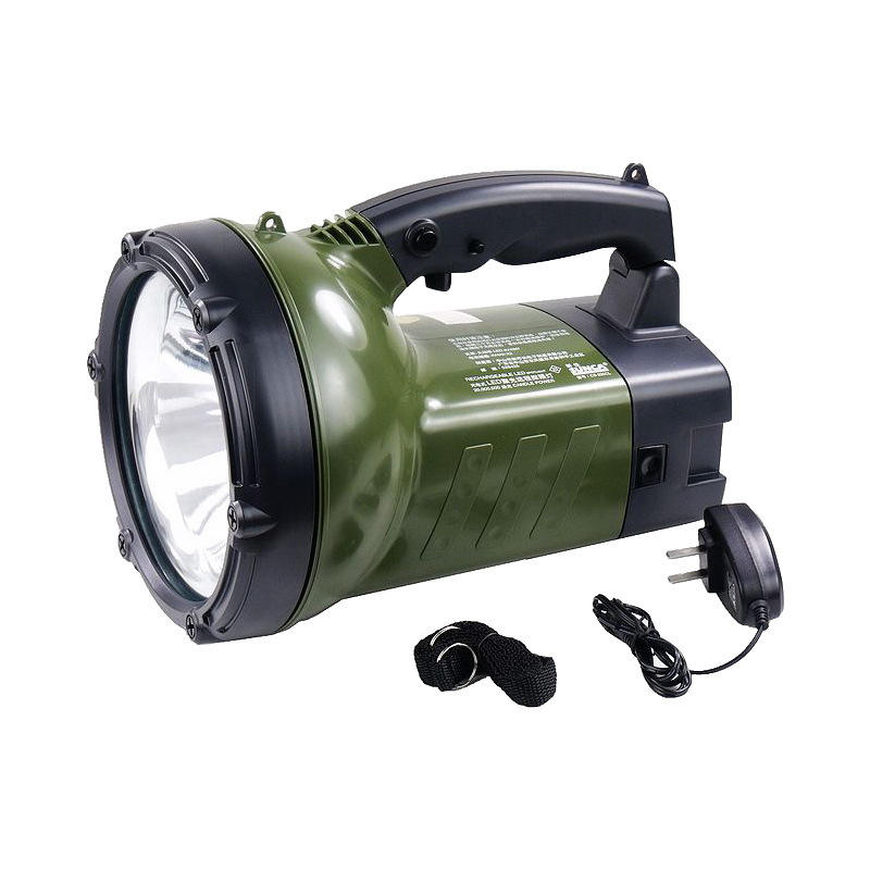 户外巡逻大功率手电筒探照灯充电式强力强光远程手提灯充电