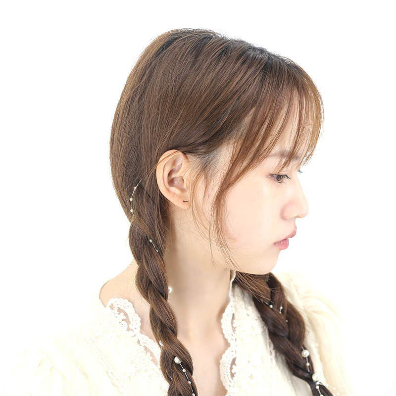 珍珠发圈 韩版珍珠头绳编发带 编发发链辫子超仙ins发饰头饰珍珠