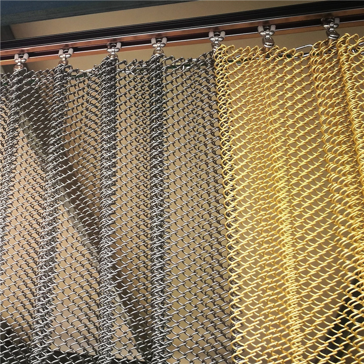 盘聚 金属装饰网帘垂帘 不锈钢编织装饰网 玄关吊顶隔断金属窗帘