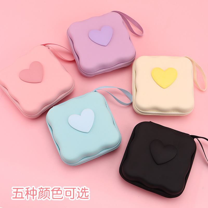 可爱便携移动硬盘收纳包数据线充电器耳机零钱包卡通充电宝防摔盒