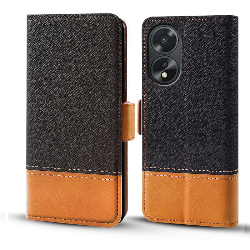 适用oppo a38拼色隐形支架手机壳a18 4g便携式磁吸防摔保护皮套