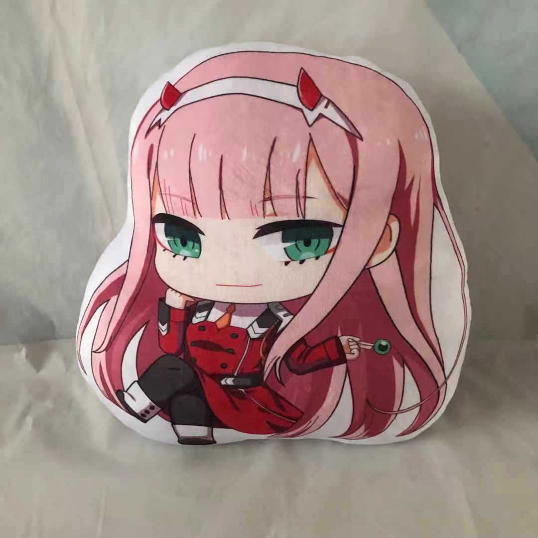 动漫周边国家队02号毛绒抱枕二次元卡通零二号午睡枕靠垫现货代发