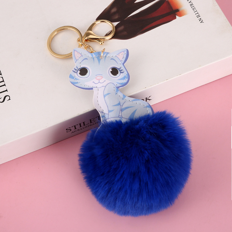 Cute Creative Unicorn Hair Bulb Pendant Keychain Wholesale Playground Promotional Novelties Stall Two Yuan Store