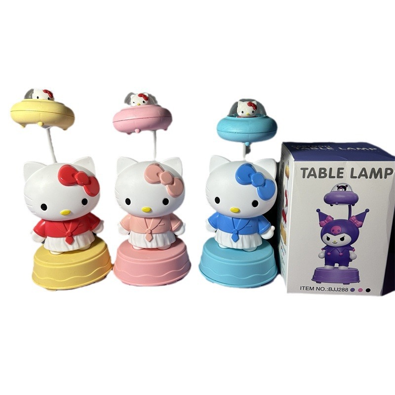 Cross-Border Space Capsule Cute Pet and Animal Meow Lamp Led Desktop Charging Hello Kitty Doll Pencil Sharpener Decoration Night Light
